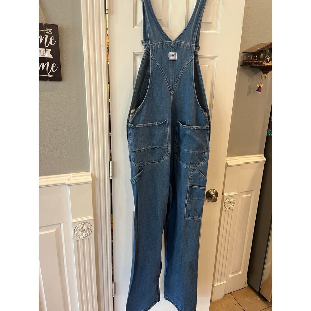 Liberty Blue Jean Overalls Men 36x32 Blue Collar Western Chore Barn Cowboy Work - Picture 3 of 14